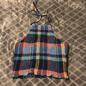 American Eagle cropped halter multi colored
